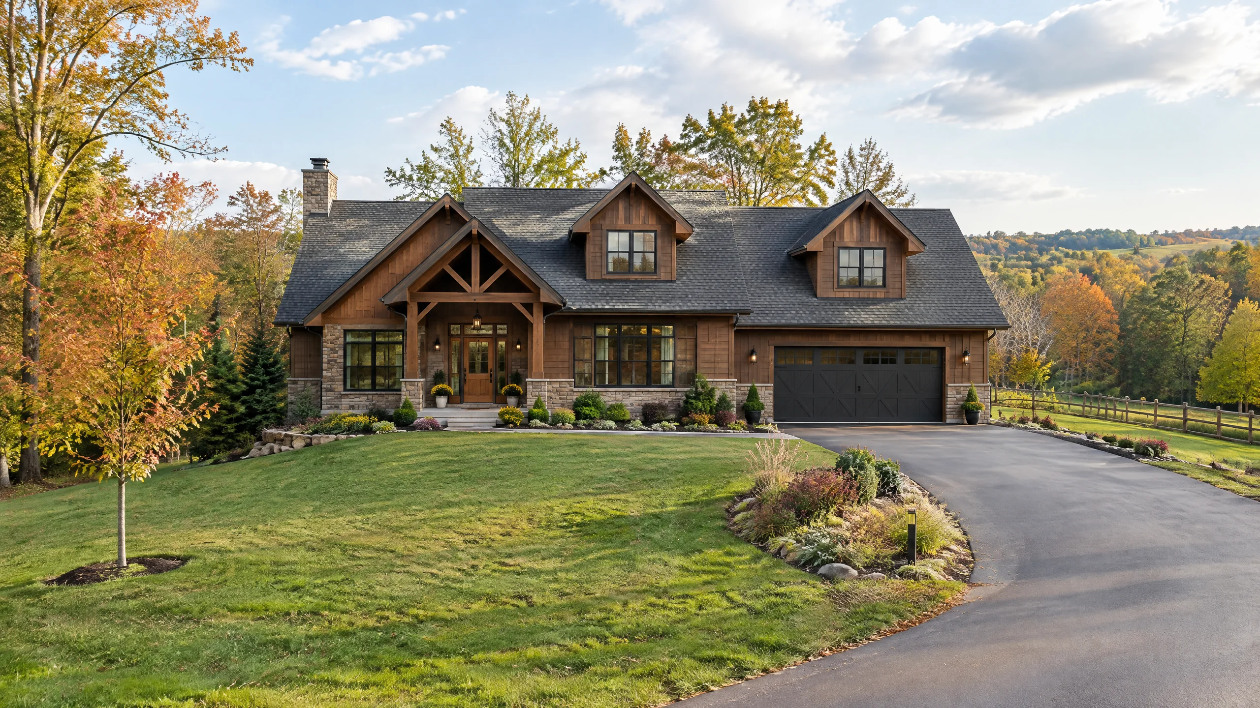 AI-generated illustration of a representative home in Clearcreek Township, Ohio, for Five Star home inspections